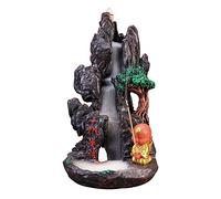 Bruciatore di incenso a riflusso in Ceramica, Bruciatore di incenso a riflusso for Coni e Bastoncini di incenso in Resina 5,4x5,4x9,1 Pollici