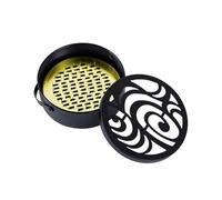 Bruciatore di Incenso a | Rotondo Resistente Al Calore Portatile Con Coperchio E Maniglia - Bruciatore Di Incenso In Metallo | Per Studio Yoga Camera Da Campeggio E Sala Meditazione
