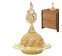 Bruciatore di incenso arabo per la decorazione: finitura resistente al calore, inserto di supporto a cono rimovibile, costruzione di base stabile, accessorio di fragranza decorativo tradizionale |