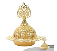 Bruciatore di incenso arabo per la decorazione: finitura resistente al calore, inserto di supporto a cono rimovibile, costruzione di base stabile, accessorio di fragranza decorativo tradizionale |