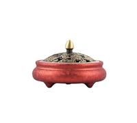 bruciatore di incenso Bruciatore di incenso creativo in ottone con nuvole di buon auspicio, ornamenti decorativi for interni, porta incenso a tre gambe(Red)