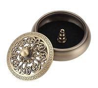 Bruciatore di incenso, ciotola di raccolta di cenere di fiori intagliati in rame con porta bastoncini di incenso ignifugo per la purificazione dell'aria, decorazione della casa, aromaterapia