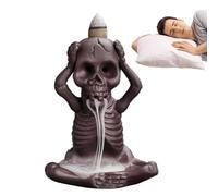 Bruciatore di incenso con decorazione a testa di morte - Bruciatore di incenso a cono a riflusso del cranio, decorazione per la casa di arte classica squisita, bruciatori di incenso di decorazione per