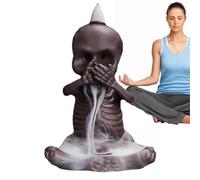 Bruciatore di incenso con decorazione a testa di morte | Porta incenso a riflusso a forma di - Decorazione per la casa di arte classica squisita, bruciatori di incenso decorazione per lo yoga