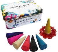 Bruciatore di incenso da cabina con camino fumante, bruciatore di incenso a cono di incenso da cabina di tronchi di Natale con coni di incenso, bruciatore di incenso da cottage con camino di Natale, b