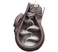 Bruciatore di incenso del drago - Elegante ornamento in ceramica con riflusso, decorazione artistica artigianale per la casa, strumento di meditazione aromatica calmante | Per il relax, la consapevole