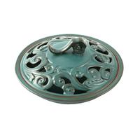 bruciatore di incenso Grande bruciatore di incenso for interni con manico, porta incenso in ceramica for la casa, ornamento decorativo(Green)