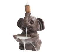 Bruciatore di incenso in ceramica, bruciatore di incenso a riflusso | Supporto carino per cono a cascata in ceramica,Bruciatore di incenso in ceramica con statua di elefante, decorazioni per il