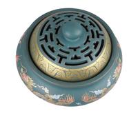 Bruciatore di Incenso in Ceramica Smaltata Colorata con Motivo Squisito, Supporto per Cono di Incenso retrò per la Decorazione della Meditazione Familiare