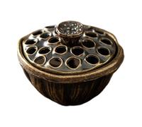 Bruciatore di incenso, supporto per racchette di incenso, frequenze in lega di zinco con coperchio rimovibile, supporto per aromaterapia, per meditazione, yoga, relax, camera da, ufficio