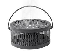 Bruciatore di incenso, supporto rotondo portatile in acciaio, raccogli cenere con manico, resistente al calore, design in metallo resistente, uso interno ed esterno, ideale per patio, campeggio