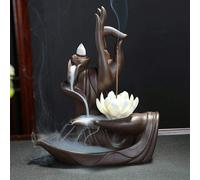 Bruciatore di incenso Zen Lotus Reflux "❤Design elegante: il bruciatore di incenso a riflusso è realizzato in materiale ceramico con lavorazione squisita ed è degno di una decorazione classica. Se pos