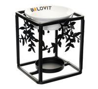 Bruciatore di oli essenziali in metallo Bilovit con base in ceramica