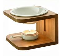 Bruciatore di Olio Essenziale in Ceramica di bambù, bruciatore per Olio combustibile, per aromaterapia, per Decorazione Soggiorno, Camera da Letto, Ufficio, 12 x 12 x 11,5 cm