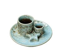 Bruciatore di Palo Santo, portacandele, bruciatore di salvia per bruciare, in ceramica, per bastoncini di incenso per meditazione e yoga (J)