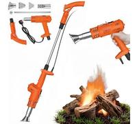 Bruciatore elettrico 3 in 1 per diserbare e pistola ad aria calda - 500 l/min, 5 ugelli per diserbo a fiamma/riparazione tetti/scioglimento ghiaccio (attrezzo per diserbare da giardino)(Orange Color)