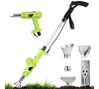 Bruciatore Elettrico 3 in 1 per diserbare e Pistola ad Aria Calda - 500 l/min, 5 ugelli per diserbo a Fiamma/Riparazione tetti/scioglimento Ghiaccio (attrezzo per diserbare da Giardino)(Green)
