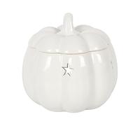 Bruciatore elettrico a forma di zucca in ceramica bianca, 10,5 cm x 10,5 cm (1 pezzo), design bello ed elegante, materiale durevole, perfetto per aromaterapia e decorazione della casa