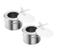 Bruciatore per alcol in acciaio 2x - Bruciatore per alcol UFO con copertura per fornelli da campeggio all'aperto per pentole calde, fonduta, picnics, barbecue e zaini, per combus