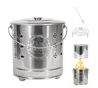 Bruciatore per carta da esterno, gabbia rivestita in acciaio inox con rivestimento per gancio antincendio, cestino portatile per esterni, per carta, foglie, rifiuti, smaltimento rifiuti da giardino e