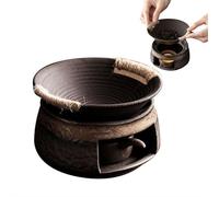 Bruciatore per erbe aromatiche e aromaterapia in ceramica con manici in iuta, per meditazione, relax, decorazione casalinga