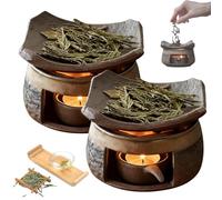 Bruciatore per erbe aromatiche Zen e cedro, 2 bruciatori per oli essenziali in ceramica per aromaterapia, portacandele per tea light, scalda teiere, kit antistress per bruciature di erbe