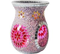 Bruciatore per oli essenziali in vetro a mosaico, bruciatore per cera profumato, bruciatore per candele profumate, per la decorazione della casa (colore D)