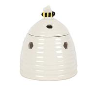 Bruciatore per olio a forma di alveare, 14 cm x 11 cm (confezione da 1), adorabile design in ceramica con accento a forma di ape, adatto per oli profumati e cera
