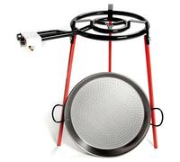 Vaello La Valenciana 6040 Ecoset con 1 Bruciatore 400 Mm, Padella Gambe Quadrate 46 Cm, Acciaio, Nero