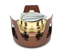 Bruciatore portatile ad alcool con coperchio in lega di alluminio per campeggio all'aperto Escursionismo Zaino da cucina Accessori (Marrone)