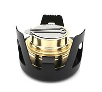 Bruciatore portatile ad alcool con coperchio in lega di alluminio per campeggio all'aperto Escursionismo Zaino da cucina Accessori (Nero)
