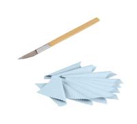 Bruciatore professionale in agata - 1 pezzo manico in bambù - coltello in agata oro argento gioielli argilla strumento artigianale con 10 panni per lucidare