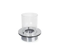 Bruciatore tondo con vetro per camino a bioetanolo biocamino inox 3 lt d.35