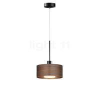 Bruck Cantara Legno Lampada a sospensione LED, nero/paralume rovere buio - 20 cm