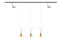 Bruck Silva Lampada a sospensione e Up Faretto LED All-in set - 5 fuochi, nero - vetro giallo/arancione