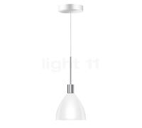 Bruck Silva Lampada a sospensione LED basso voltaggio - ø16 cm, cromo lucido/vetro bianco