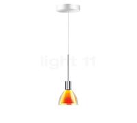 Bruck Silva Lampada a sospensione LED basso voltaggio, cromo lucido/vetro giallo/arancione - 11 cm