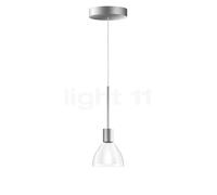 Bruck Silva Lampada a sospensione LED basso voltaggio, cromo opaco/vetro traslucido chiaro/opale - 11 cm