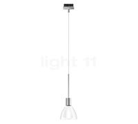 Bruck Silva Lampada a sospensione LED per Duolare Binario - ø11 cm, cromo opaco/vetro traslucido chiaro/opale