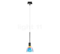Bruck Silva Lampada a sospensione LED per Duolare Binario - ø11 cm, nero/vetro blu/magenta