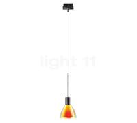 Bruck Silva Lampada a sospensione LED per Duolare Binario - ø11 cm, nero, vetro giallo/arancione