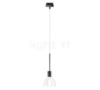 Bruck Silva Lampada a sospensione LED per Duolare Binario - ø11 cm, nero, vetro traslucido chiaro/opale
