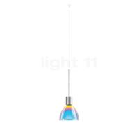Bruck Silva Lampada a sospensione LED per Maximum Sistema - ø11 cm, cromo opaco, vetro blu/magenta