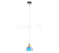 Bruck Silva Lampada a sospensione per Duolare Binario - ø11 cm, cromo opaco/vetro blu/magenta