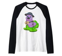 Bruco Musicista Chitarra Musica Maglia con Maniche Raglan