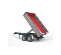 Bruder Rimorchio ribaltabile 02019 - doppio asse, sponde reclinabili - Rosso/Grigio cod.18033