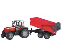 bruder 02045 - Massey Ferguson 7480 con rimorchio ribaltabile a vasca, trattore, rimorchio ribaltabile, dumper, azienda agricola