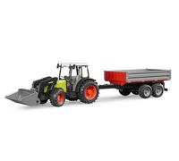 bruder 02112 - Claas Nectis 267 F con caricatore frontale | Con rimorchio a sponde, trattore con accessori per la fattoria e l’agricoltura, giocattolo dai 3 anni in su, scala 1:16