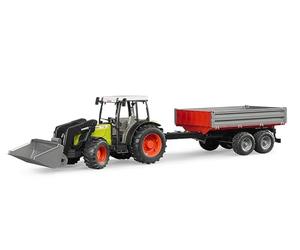 bruder 02112 - Claas Nectis 267 F con caricatore frontale | Con rimorchio a sponde, trattore con accessori per la fattoria e l’agricoltura, giocattolo dai 3 anni in su, scala 1:16