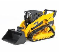 bruder 02136 - Pala cingolata compatta Cat con adattatore anteriore, veicolo da costruzione, cantiere, pala caricatrice, giocattolo
